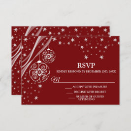 Weihnachts-Party Weißes Ornament Rote Kirche (Chie RSVP Karte