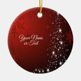 Weihnachts-Party White Stars Tree Rote Schneeflock Keramik Ornament