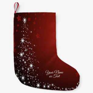 Weihnachts-Party White Stars Tree Rote Schneeflock Kleiner Weihnachtsstrumpf