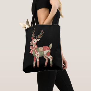 Weihnachts-Patchwork-Rentier-Stickerei-Tier