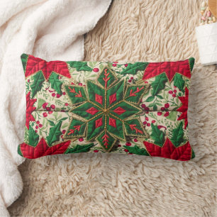 Weihnachts-Patchwork-Throw-Kissen-Abdeckung Grün u Lendenkissen