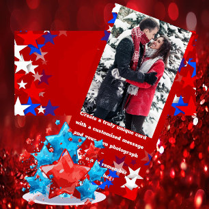 Weihnachts-Patriotik   Holiday USA Foto Card Feiertagskarte
