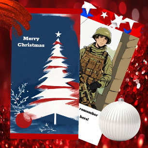 Weihnachts-Patriotik Holiday USA Fotokarte Feiertagskarte