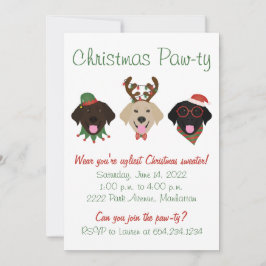 Weihnachts-Pawty Labrador Retriever Hunde Einladung