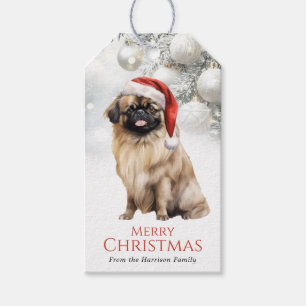 Weihnachts-Pekingeser-Hund-Geschenkanhänger Geschenkanhänger