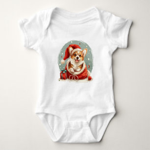 Weihnachts Pembroke Welsh Corgi Welpe Baby Strampler