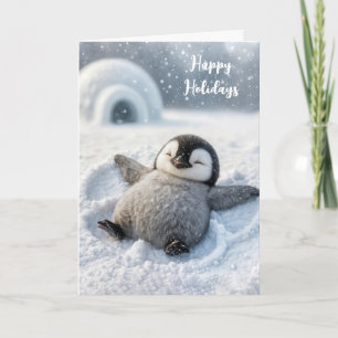 Weihnachts-Penguin Kick Schneegel Karte