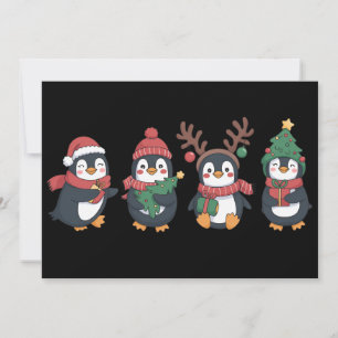 Weihnachts-Penguin Lover Niedlicher Tiere Familien Feiertagskarte