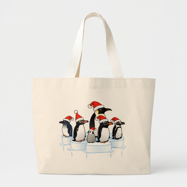 Weihnachts-Penguin-Party Jumbo Stoffbeutel (Vorne)