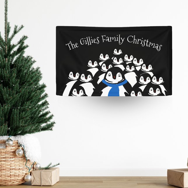Weihnachts-Penguin Personalisiertes Party Banner (Von Creator hochgeladen)