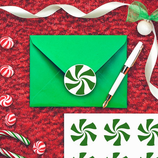 Weihnachts Peppermint Candy Classic Round Sticker (Von Creator hochgeladen)