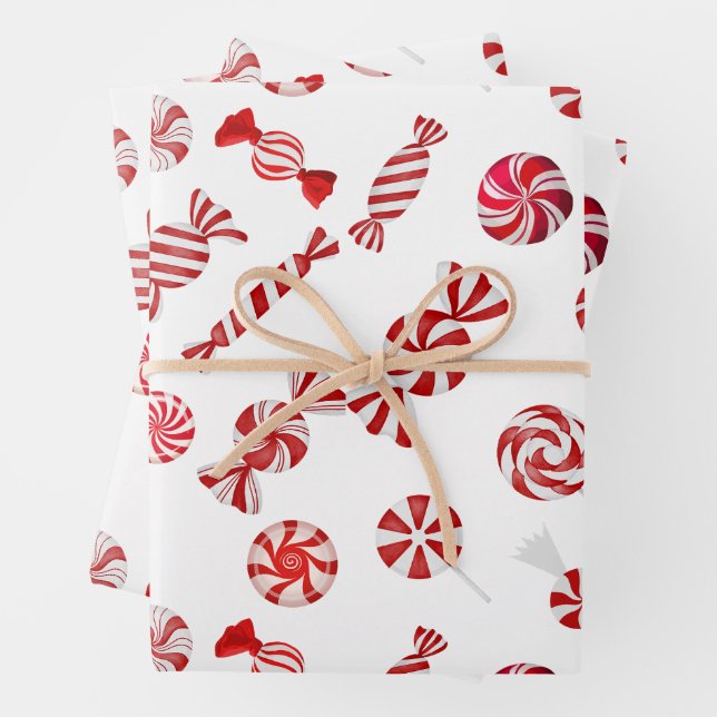 Weihnachts Peppermint Candy Geschenkpapier Set (Beispiel)