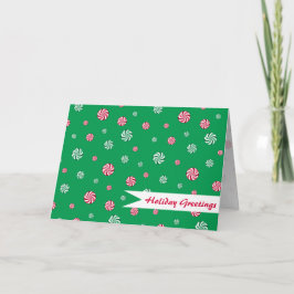 Weihnachts Peppermint Candy Green Holiday Grüße Feiertagskarte