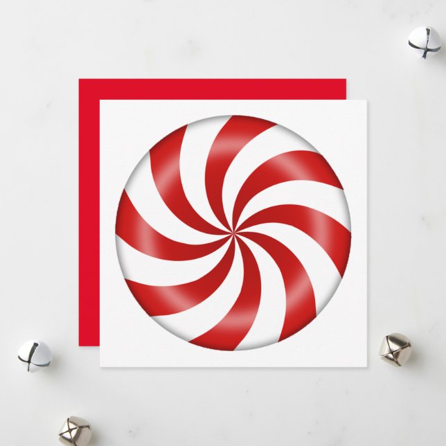 Weihnachts Peppermint Candy Holiday Card Feiertagskarte (Vorderseite/Rückseite Beispiel)
