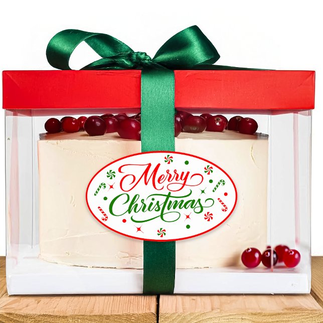 Weihnachts Peppermint Candy Ovaler Aufkleber (Von Creator hochgeladen)