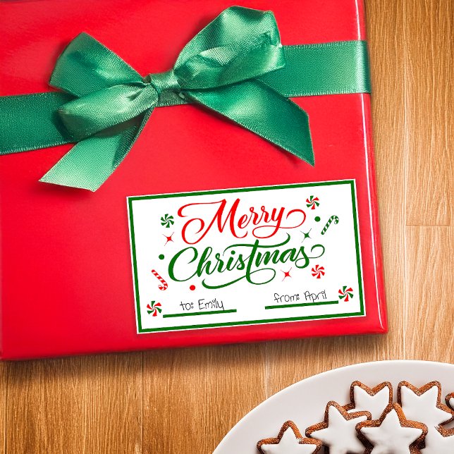 Weihnachts Peppermint Candy Rechteckiger Aufkleber (Von Creator hochgeladen)