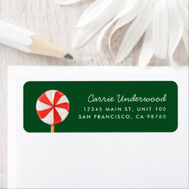 Weihnachts Peppermint Candy Return Address Label