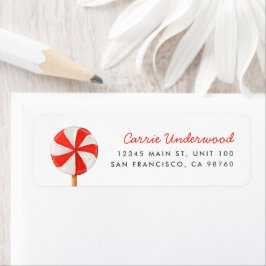 Weihnachts Peppermint Candy Return Address Label