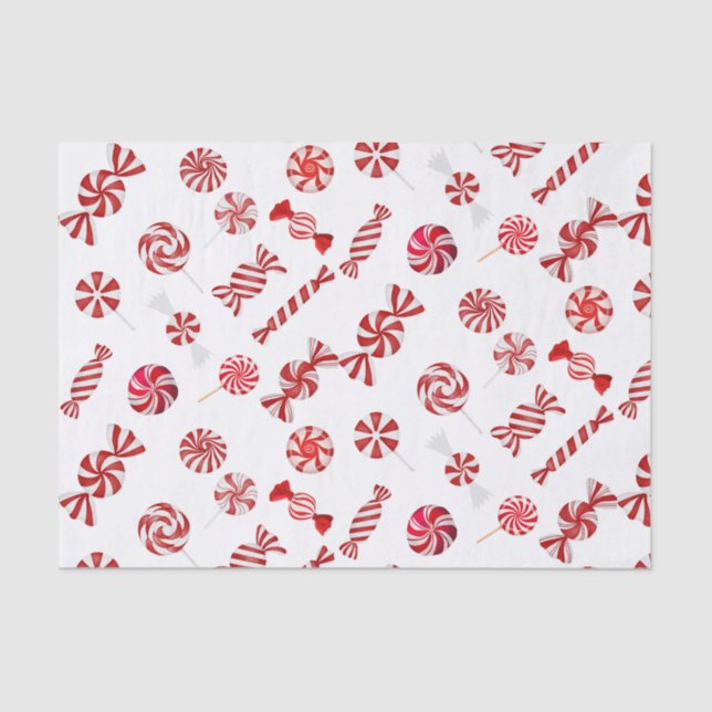 Weihnachts Peppermint Candy Seidenpapier (Vorderseite)