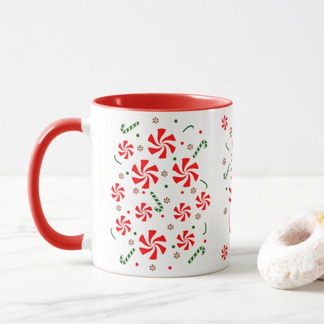 Weihnachts Peppermint Candy Tasse (Mit Donut)