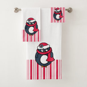 Weihnachts Peppermint Pinguin Handtuch Set
