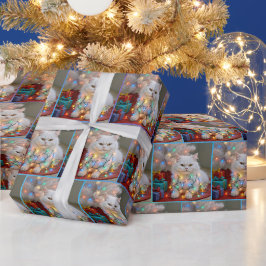 Weihnachts-Perserkatze in festgefahrenen Weihnacht Geschenkpapier