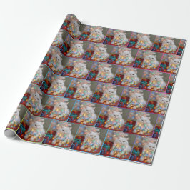 Weihnachts-Perserkatze in festgefahrenen Weihnacht Geschenkpapier