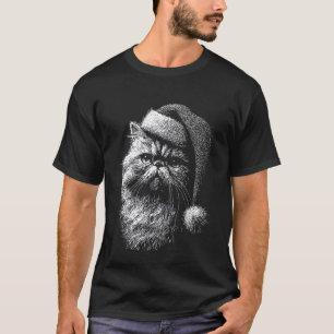 Weihnachts-Perserkatze mit Santa-Hut Festives Fell T-Shirt