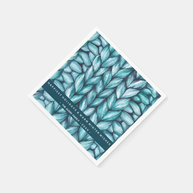 Weihnachts Personalisiert geknetet Serviette (Ecke)