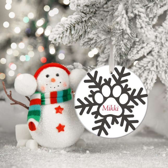 Weihnachts personalisiert Paw Ornament Aus Metall (Christmas-Paw-Christmas ceramic tree decoration)