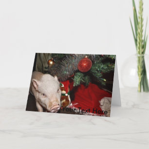 Weihnachts Personalisierte Mini-Schweinekarte Feiertagskarte