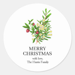 Weihnachts-Personalisierte-Text-Aufkleber-Rolle Runder Aufkleber