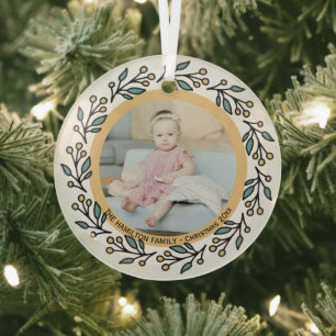 Weihnachts-Personalisierter Foto Ornament Aus Glas