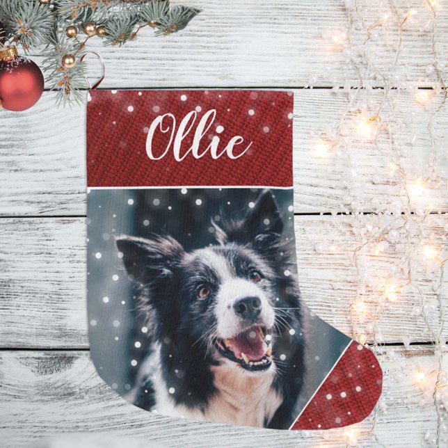 Weihnachts-Personalisierter Pet-Picture-Strumpf Großer Weihnachtsstrumpf (Von Creator hochgeladen)