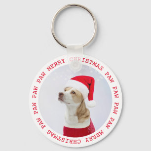 Weihnachts-Personalisiertes Haustier-Foto Schlüsselanhänger