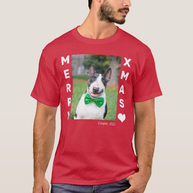 Weihnachts-Personalisiertes Haustier-Foto T-Shirt (Vorderseite)