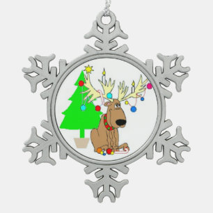 Weihnachts-Peweter-Snowflake-Ornament/Rentier Schneeflocken Zinn-Ornament