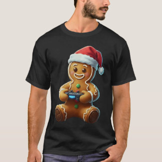 Weihnachts-Pfefferkuchen-Gamer Xmas Gaming Jungen  T-Shirt