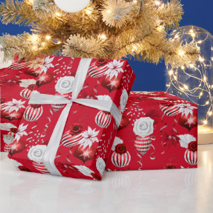 Weihnachts-Pfefferminz   Florales Ornamentband Geschenkpapier