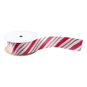 Weihnachts-Pfefferminz-Zuckerstangen-Geschenkband Satinband