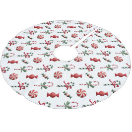 Weihnachts-Pfefferminzkanadien und Candy Candies Polyester Weihnachtsbaumdecke