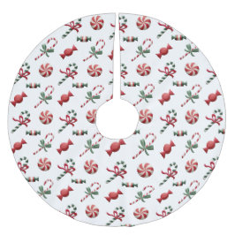 Weihnachts-Pfefferminzkanadien und Candy Candies Polyester Weihnachtsbaumdecke