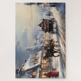 Weihnachts-Pferd-Gezeichnet Beförderungsstraße Puzzle