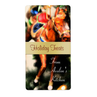 Weihnachts-Pferd-Küchenleckerei-Backlabel