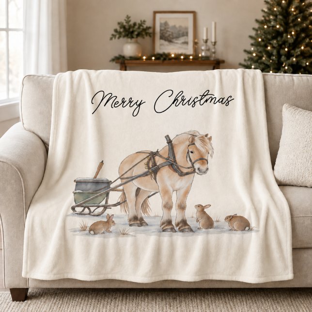 Weihnachts-Pferd-Tiere Winter Fleecedecke (Von Creator hochgeladen)