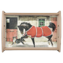 Weihnachts-Pferd- und Hund-Freund Vintage
