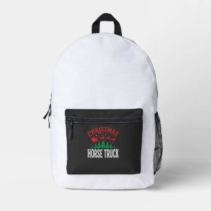 Weihnachts-Pferde-LKW-Santa-Schlitten Bedruckter Rucksack