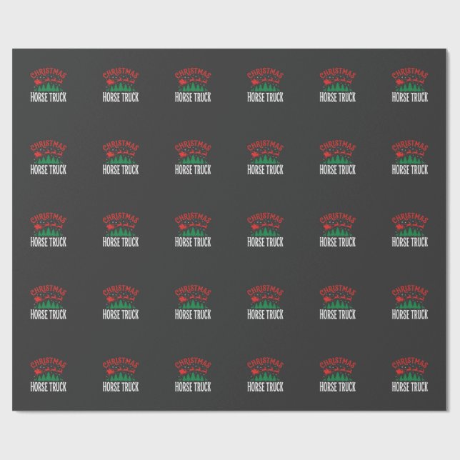 Weihnachts-Pferde-LKW-Santa-Schlitten Geschenkpapier (Flach)