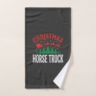 Weihnachts-Pferde-LKW-Santa-Schlitten Handtuch