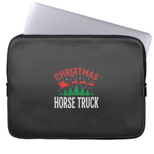 Weihnachts-Pferde-LKW-Santa-Schlitten Laptopschutzhülle